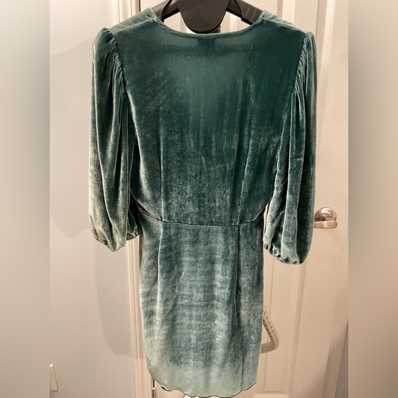 Wilfred Lyric Velvet Green Long Sleeve Dress - Picture 4 of 5